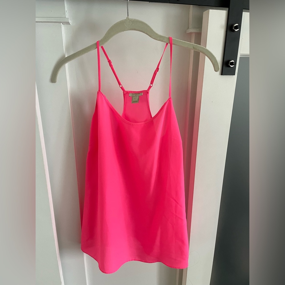 J. Crew neon pink race back tank, size 2